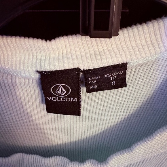 Volcom Blue and Yellow Ribbed Fitted Tank Top - Picture 3 of 3